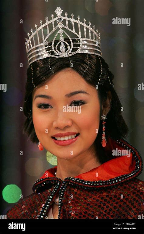 Miss Hong Kong Winner Tracy Ip Chui Chui Smiles After The Miss Hong Kong Pageant Contest