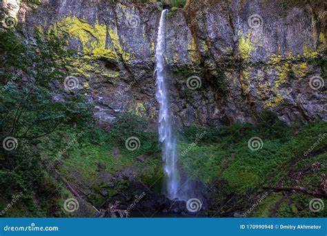View At Elowah Falls At Columbia River Gorge Stock Photo Image Of