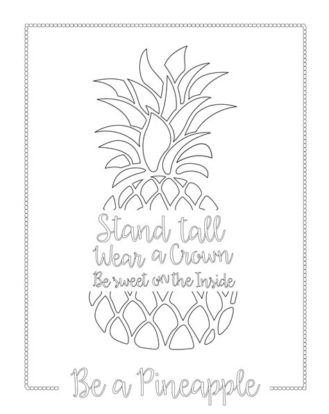Pineapple Summer Coloring Pages For Adults Askworksheet