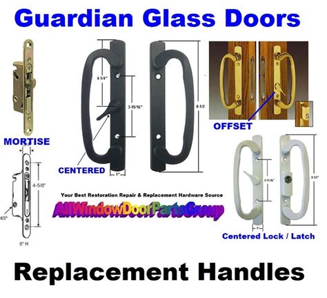 Guardian Glass Sliding Glass Patio Door Handle Set Off Set Latch