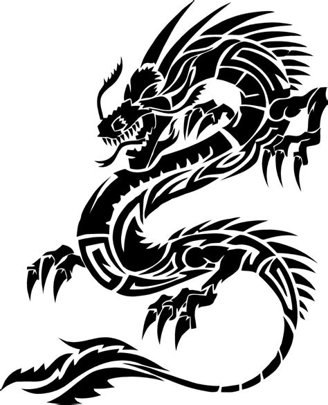 Tribal Oriental Dragon Vinyl Decal Ebay Celtic Dragon Tattoos