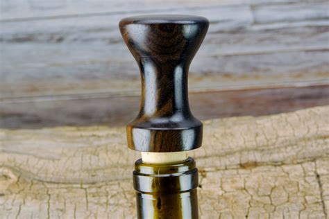 Wooden Wine Bottle Stopper Macassar Ebony Wood Carving Cork