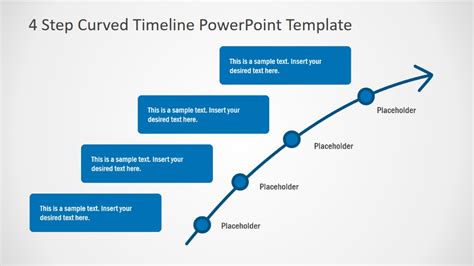4 Step Curved Timeline Concept For Powerpoint Slidemodel Powerpoint