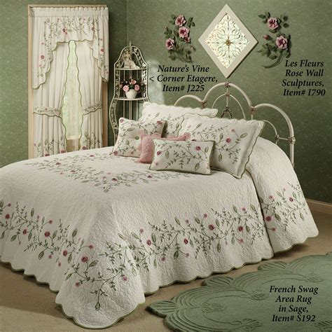 Posy Floral Oversized Quilted Bedspread Bedding Guest Room Bed Room