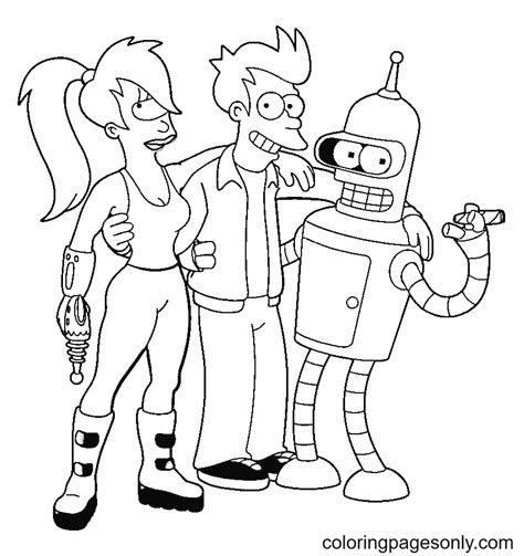 Bender Coloring Page All