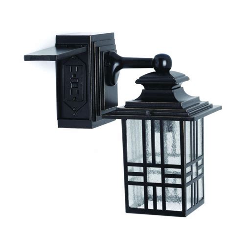 Hampton Bay Mission Style Black With Bronze Outdoor Highlight Wall