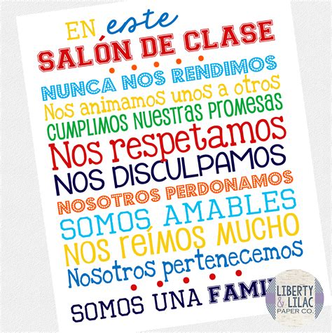 16x20 Spanish Classroom Rules Poster Reglas De La Cla