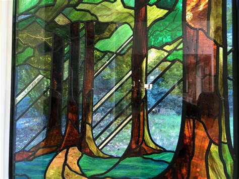 bluebell woodland scene in stained glass abinger stained glass
