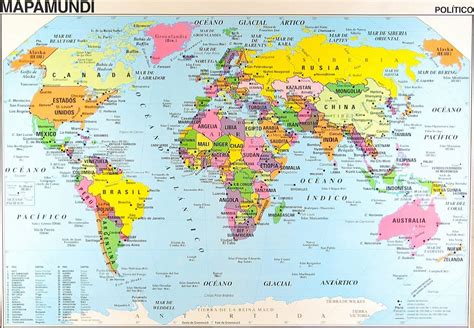Mapas And Maps Planisferio Con División Política Países Capitales