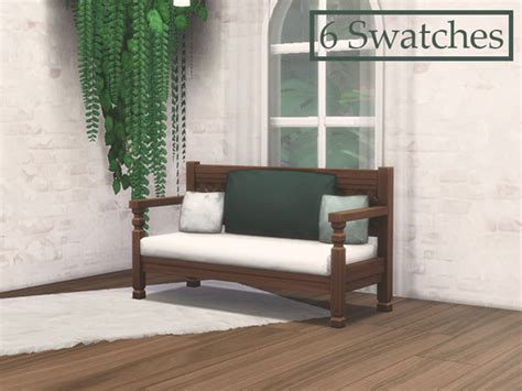 The Sims Resource Simple Mahogany Bench Recolor