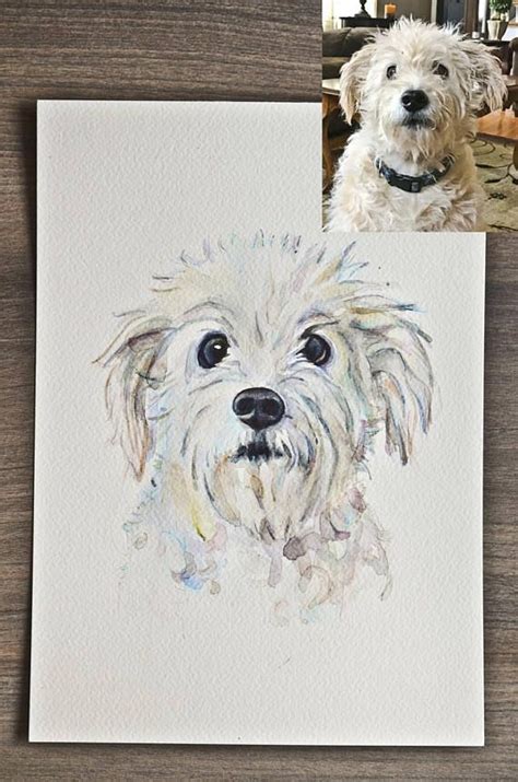 Custom Pet Portrait Watercolor Painting Personalized Pet Art