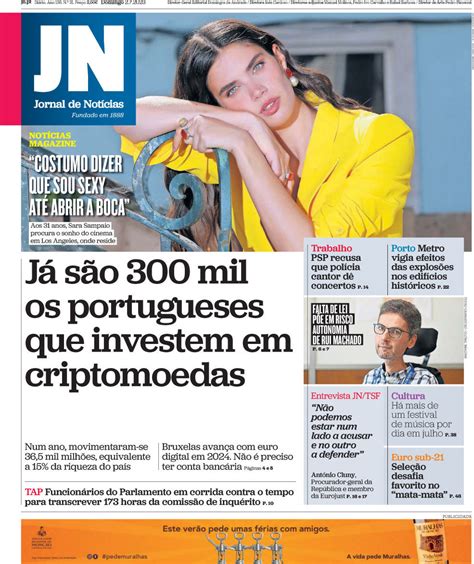 Capa Jornal De Notícias 2 Julho 2023 Capasjornaispt