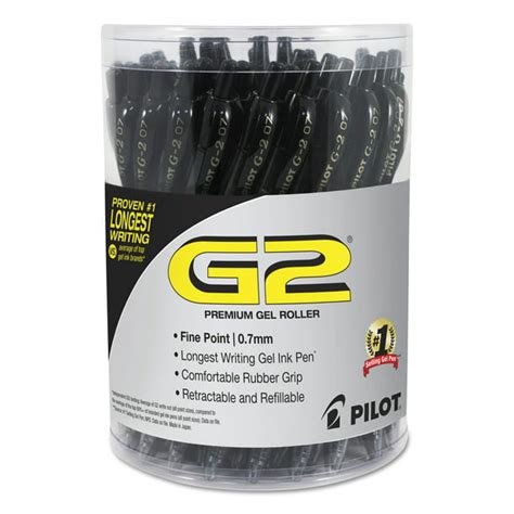 Pilot G2 Premium Retractable Gel Ink Pen Refillable Black Ink 7 Mm