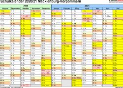 (samstage als schultage zählen) nie (samstage vor den ferien sind immer frei). Schulkalender 2020/2021 Mecklenburg-Vorpommern für PDF