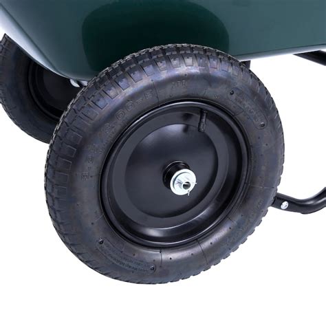 Marathon Green Poly Wheelbarrow 5 Cu Ft Knobby Tires Steel Handle