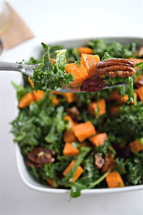 Add drained pineapple, raisins, coconut, and pecans. Roasted Sweet Potato and Kale Salad with Candied Pecans ...