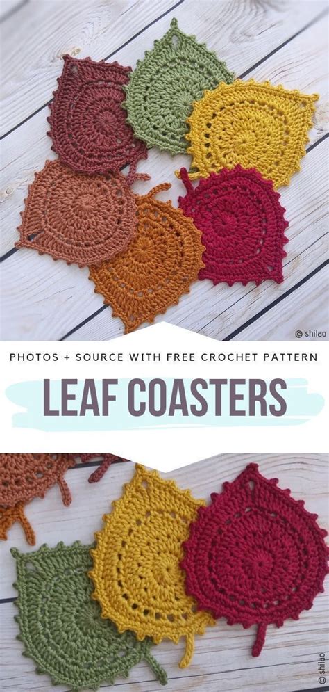 Free Crochet Leaf Coaster Patterns