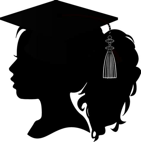 Graduation Art Silhouette Of Woman With Graduation Cap
