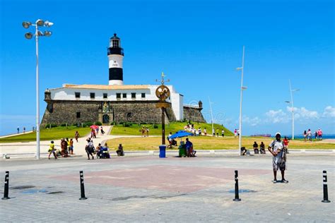 Farol Da Barra Barra Lighthouse In Salvador Bahia Brazil Editorial