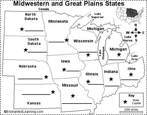 Label Midwestern Us State Capitals Printout Homeschool Social Studies