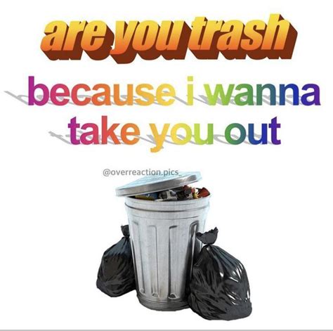 There Is A Trash Can With The Words Are You Trash Because I Wanna To