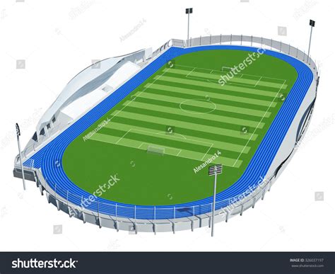 Aerial View Soccer Field Football Stadium Stock Illustration 326037197