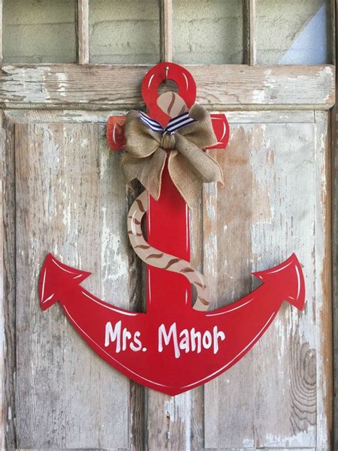 Anchor Door Decor Wood Art Anchor Anchor Door Hanger Anchor Etsy