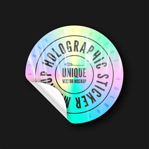 Holographic Sticker Mockup Paper Holographic Sticker And Label With