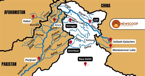 Indus River System Map Dams And Tributaries