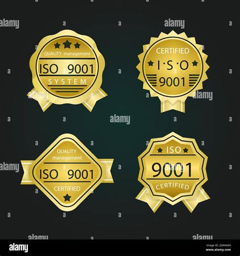 Iso Certification Stamp Collection Illustration Vector Stock Vector