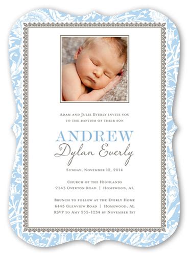 Graceful Introduction Girl 5x7 Baptism Invitations Shutterfly
