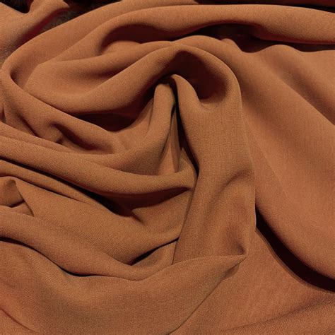 Tobacco Brown Crepe Silk Georgette Fabric — Tissus En Ligne