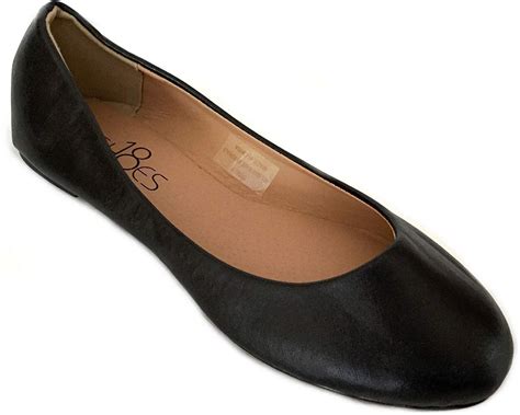 Shoes 18 Womens Classic Round Toe Ballerina Ballet Flat Shoes 8600 Black Pu Sz 5