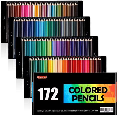 Shuttle Art 172 Colored Pencils Soft Core Color Pencil Set For Adult Coloring Books Artist