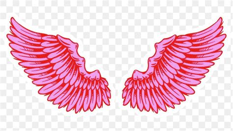 Neon Pink Wings Sticker With A White Border Free Image By Ningzk V Unicorn