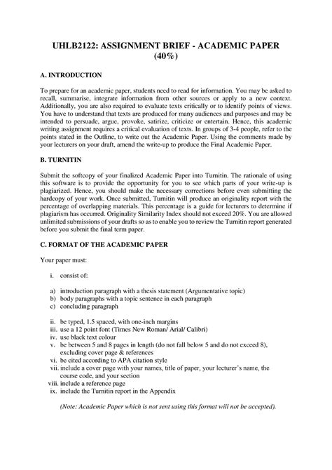 Academic Paper 40 Uhlb2122 Assignment Brief Academic Paper 40