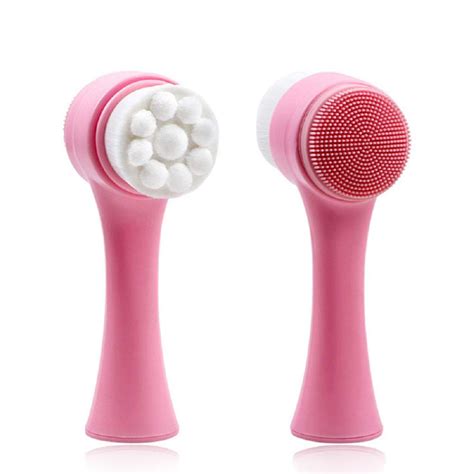 facial cleansing brush 3 in 1 silicone face brush soft bristles double sided blackhead