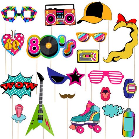 Bestoyard Party Photo Booth Props 80s Party Photo Booth Props Buy