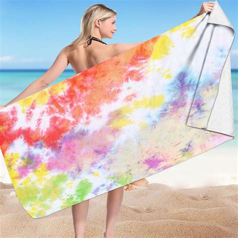 rkstn bath towels quick dry sand free compact lightweight colorful microfiber beach towel