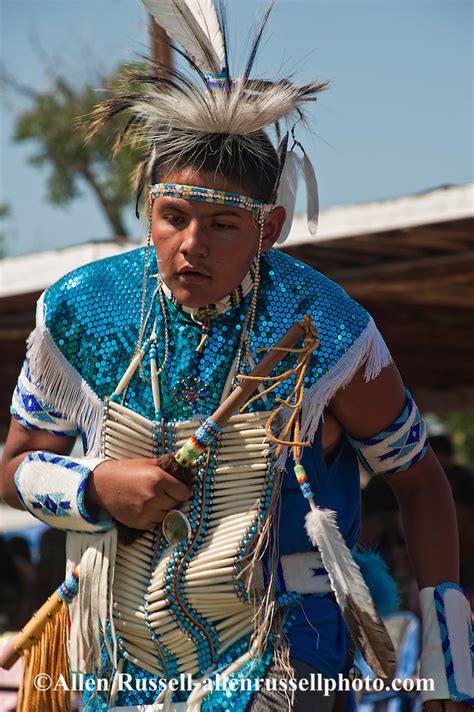Teenage Traditional Dancer At Crow Fair Powwow On Crow Indian
