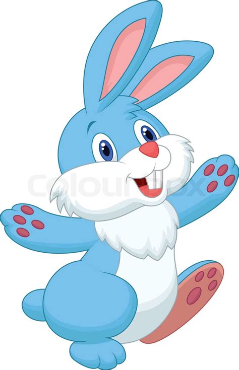 Happy Rabbit Cartoon Stock Vector Colourbox