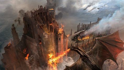 Drogon Destroying Kings Landing Game Of Thrones Artwork Game Of
