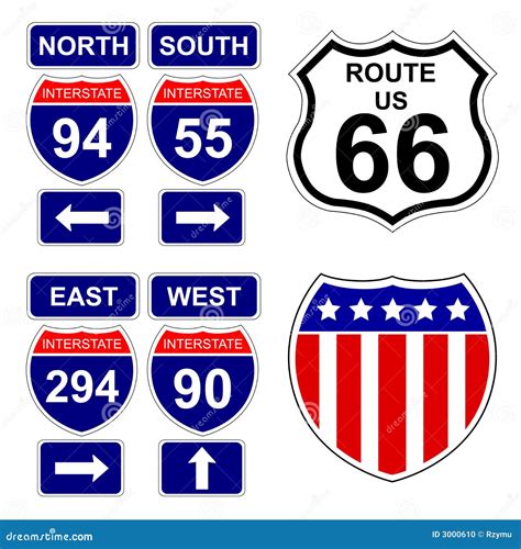 American Interstate Signs Stock Vector Illustration Of Indication