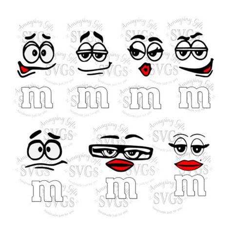 Mandm Faces Svg Complete Set Candy Logo Cricut Projects Vinyl Cricut