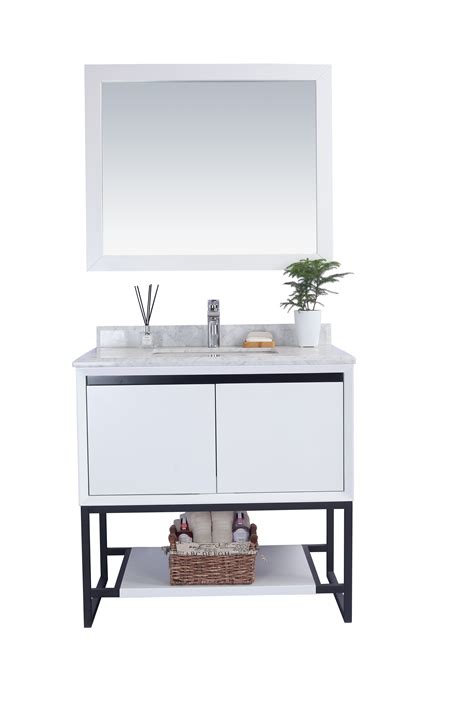 Check spelling or type a new query. 36" White Bathroom Vanity Cabinet with Top and Mirror Options