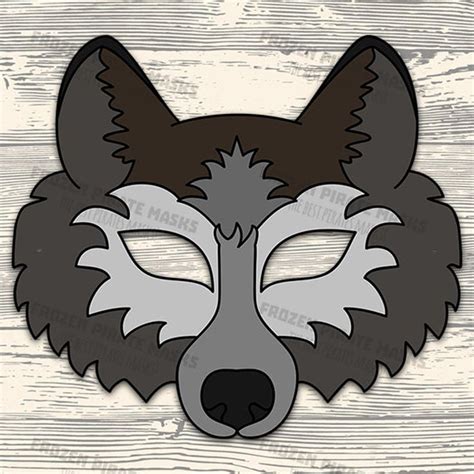 Wolf Mask Printable wolf costume animal mask grey wolf masks kids mask