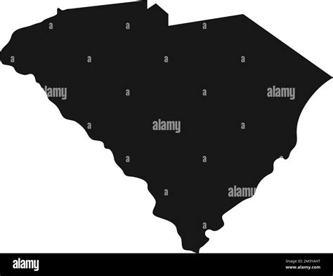 Simplified Silhouette Of South Carolina State Border Stock Vector Image