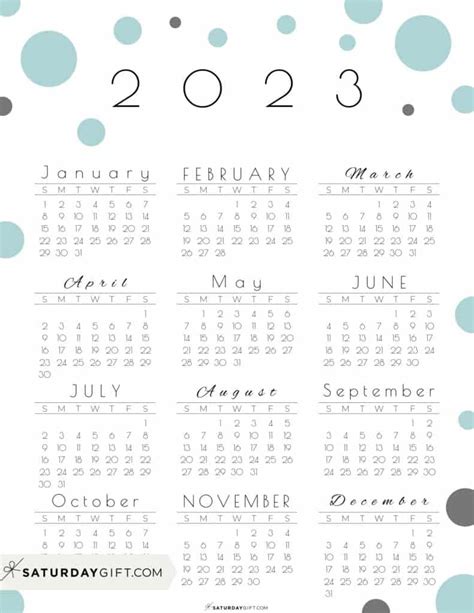 2023 Calendar Printable Cute And Free 2023 Yearly Calendar Templates 2023