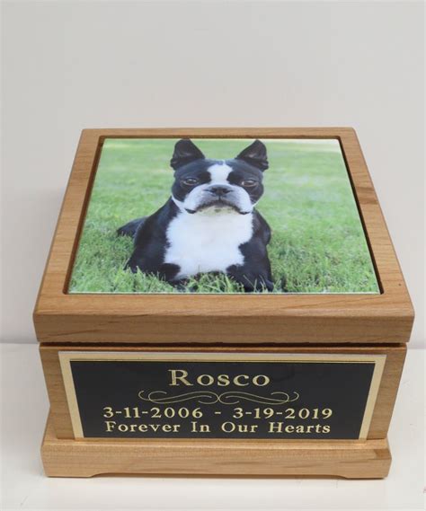 Pet Urn Dog Urn Pet Memorial Keepsake Cremation Urn Custom Photo Tile