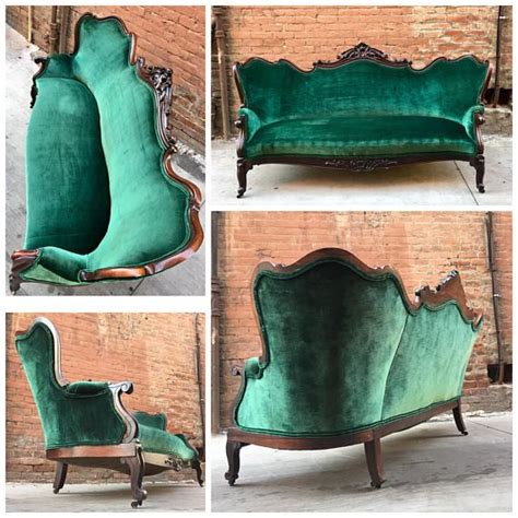 Reserved J H Belter Antique Victorian Velvet Green Parlor Etsy